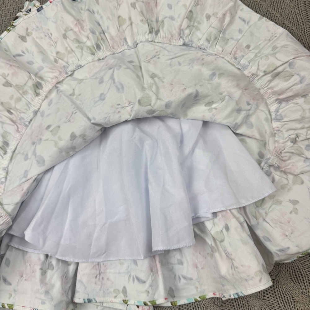 Erika Schnurbusch Floral Girls Dress with Green Bow ~ 2 - Picture 4 of 10